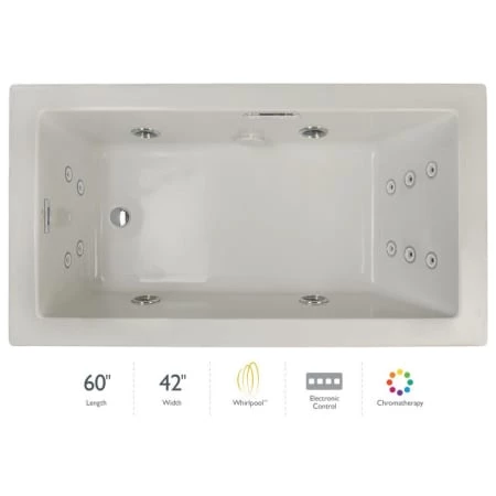 Jacuzzi Elara 60" Acrylic Whirlpool Bathtub for Drop-In Installations with Right Drain, Chromatherapy Lighting, Heater, and Luxury Controls 3 Jacuzzi Elara 60" Acrylic Whirlpool Bathtub for Drop-In Installations with Right Drain, Chromatherapy Lighting, Heater, and Luxury Controls