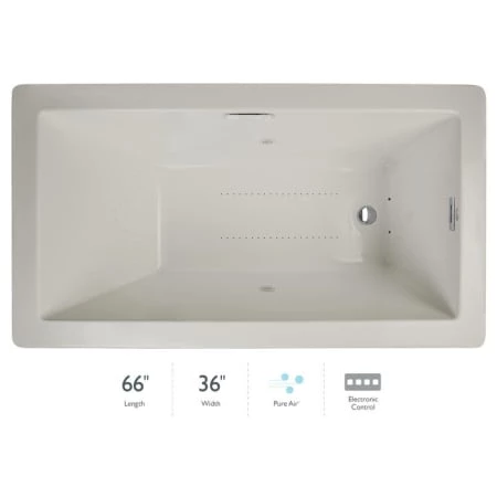 Jacuzzi Elara 66" Acrylic Air Bathtub for Drop-In Installations with Right Drain and Basic Controls 3 Jacuzzi Elara 66" Acrylic Air Bathtub for Drop-In Installations with Right Drain and Basic Controls
