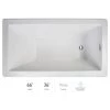 Jacuzzi Elara 66" Acrylic Soaking Bathtub for Drop In Installations with Reversible Drain -Jacuzzi Sales Store jacuzzi ela6636buxxxxw 100825