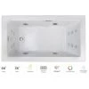 Jacuzzi Elara 66" Drop-In Whirlpool Bathtub with Right Drain, Whisper+ Technology™, and Chromatherapy