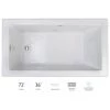 Jacuzzi Elara 72" Drop-In Soaking Bathtub with Left Drain and Heated Soak