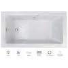 Jacuzzi Elara 72" Drop-In Soaking Bathtub with Right Drain, Heated Soak, and Chromatherapy Technology