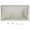 Jacuzzi Elara 72" x 36" Acrylic Soaking Bathtub for Drop In Installations with Reversible Drain 2 Jacuzzi Elara 72" x 36" Acrylic Soaking Bathtub for Drop In Installations with Reversible Drain -Jacuzzi Sales Store jacuzzi ela7236buxxxxy 100825