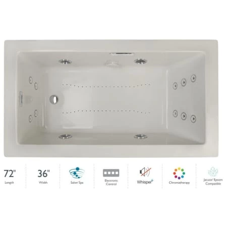 Jacuzzi Elara 72" Drop-In Spa Combination Bathtub with Left Drain, Whisper+ Technology™, and Chromatherapy 3 Jacuzzi Elara 72" Drop-In Spa Combination Bathtub with Left Drain, Whisper+ Technology™, and Chromatherapy