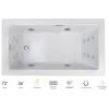 Jacuzzi Elara 72" Drop-In Whirlpool Bathtub with Left Drain, Whisper+ Technology™, and Chromatherapy -Jacuzzi Sales Store jacuzzi ela7236wlr4cpwc 100825