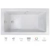Jacuzzi Elara 72" Drop-In Soaking Bathtub with Right Drain, Heated Soak, and Chromatherapy Technology