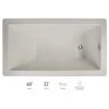 Jacuzzi Elara Low Profile 60" x 32" Acrylic Soaking Bathtub for Drop-In Installations with Reversible Drain -Jacuzzi Sales Store jacuzzi ell6032buxxxxy 100825