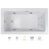 Jacuzzi Elara Low Profile 60" x 32" Acrylic Whirlpool Bathtub for Drop-In Installations with Left Drain, Chromatherapy Lighting, Heater, and Luxury Controls
