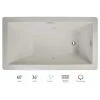 Jacuzzi Elara Low Profile 60" x 36" Acrylic Air Bathtub for Drop-In Installations with Right Drain and Chromatherapy Lighting