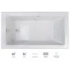 Jacuzzi Elara 60" Drop-In Soaking Bathtub with Left Drain and Heated Soak -Jacuzzi Sales Store jacuzzi ell6036blr2hsw 100825