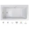 Jacuzzi Elara 60" Drop-In Soaking Bathtub with Right Drain, Heated Soak, and Chromatherapy Technology 1 Jacuzzi Elara 60" Drop-In Soaking Bathtub with Right Drain, Heated Soak, and Chromatherapy Technology -Jacuzzi Sales Store jacuzzi ell6036brl2hcw 100825