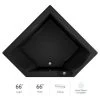Jacuzzi 66" x 66" Fuzion Drop In Corner Soaking Bathtub with Center Drain - Integrated Drain Assembly Included