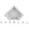 Jacuzzi 66" x 66" Fuzion Drop In Corner Luxury Salon Spa Bathtub with 15 Jets, Luxury Controls, Illumatherapy, Heater - Integrated Drain Assembly Included
