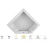 Jacuzzi 66" x 66" Fuzion Drop In Corner Luxury Whirlpool Bathtub with 15 Jets, LCD Controls, Chromatherapy, Heater - Integrated Drain Assembly Included