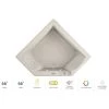 Jacuzzi 66" x 66" Fuzion Drop In Corner Luxury Whirlpool Bathtub with 15 Jets, LCD Controls, Chromatherapy, Heater - Integrated Drain Assembly Included