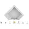 Jacuzzi 66" x 66" Fuzion Drop In Corner Luxury Whirlpool Bathtub with 15 Jets, LCD Controls, Illumatherapy, Heater - Integrated Drain Assembly Included