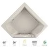 Jacuzzi 66" x 66" Fuzion Drop In Corner Luxury Whirlpool Bathtub with 15 Jets, Luxury Controls, Illumatherapy, Heater - Integrated Drain Assembly Included