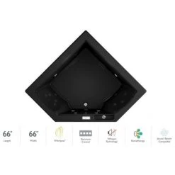 Jacuzzi 66" x 66" Fuzion Drop In Corner Luxury Whirlpool Bathtub with 15 Jets, Luxury Controls, Illumatherapy, Heater - Integrated Drain Assembly Included