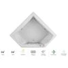 Jacuzzi 66" x 66" Fuzion Drop In Corner Luxury Whirlpool Bathtub with 15 Jets, Luxury Controls, Illumatherapy, Heater - Integrated Drain Assembly Included