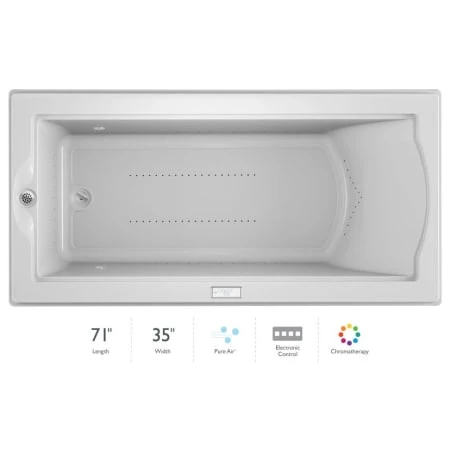 Jacuzzi 72" x 36" Fuzion Drop In Luxury Pure Air®; Bathtub with Luxury Controls, Chromatherapy, Left Drain and Right Blower - Integrated Drain Assembly Included 3 Jacuzzi 72" x 36" Fuzion Drop In Luxury Pure Air®; Bathtub with Luxury Controls, Chromatherapy, Left Drain and Right Blower - Integrated Drain Assembly Included