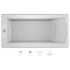Jacuzzi 72" x 36" Fuzion Drop In Soaking Bathtub with Universal Drain - Integrated Drain Assembly Included