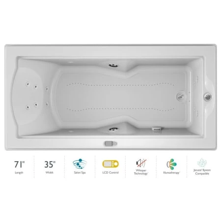 Jacuzzi 72" x 36" Fuzion Drop In Luxury Salon Spa Bathtub with 14 Jets, LCD Controls, Illumatherapy, Heater, Right Drain and Left Pump - Integrated Drain Assembly Included 3 Jacuzzi 72" x 36" Fuzion Drop In Luxury Salon Spa Bathtub with 14 Jets, LCD Controls, Illumatherapy, Heater, Right Drain and Left Pump - Integrated Drain Assembly Included