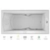 Jacuzzi 72" x 36" Fuzion Drop In Luxury Whirlpool Bathtub with 14 Jets, Luxury Controls, Illumatherapy, Heater, Right Drain and Left Pump - Integrated Drain Assembly Included -Jacuzzi Sales Store jacuzzi fuz7236wrl4iww 100825