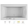 Jacuzzi 72" x 42" Fuzion Drop In Luxury Pure Air®; Bathtub with LCD Controls, Chromatherapy, Center Drain and Right Blower - Integrated Drain Assembly Included