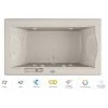 Jacuzzi 72" x 42" Fuzion Drop-In Luxury Salon Spa Bathtub with 11 Jets, LCD Controls, Chromatherapy, Heater, Center Drain and Right Pump - Integrated Drain Assembly Included