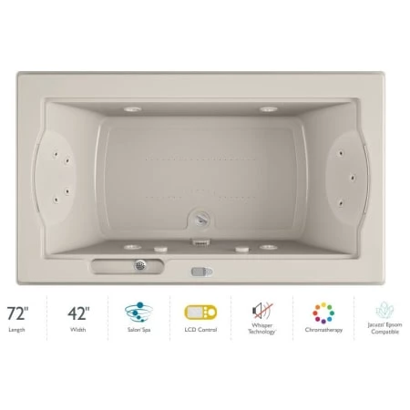Jacuzzi 72" x 42" Fuzion Drop-In Luxury Salon Spa Bathtub with 11 Jets, LCD Controls, Chromatherapy, Heater, Center Drain and Right Pump - Integrated Drain Assembly Included 3 Jacuzzi 72" x 42" Fuzion Drop-In Luxury Salon Spa Bathtub with 11 Jets, LCD Controls, Chromatherapy, Heater, Center Drain and Right Pump - Integrated Drain Assembly Included