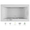 Jacuzzi 72" x 42" Fuzion Drop In Luxury Whirlpool Bathtub with 14 Jets, Luxury Controls, Illumatherapy, Heater, Center Drain and Right Pump - Integrated Drain Assembly Included