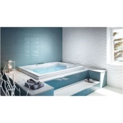 Jacuzzi 72" x 60" Fuzion Drop In Luxury Whirlpool Bathtub with 23 Jets, Luxury Controls, Illumatherapy, Heater, Center Drain and Dual Pump - Integrated Drain Assembly Included -Jacuzzi Sales Store jacuzzi fuz7260 wcd 4ih alternate view 4893