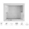 Jacuzzi 72" x 60" Fuzion Drop In Soaking Bathtub with Basic Controls, Chromatherapy and Center Drain - Integrated Drain Assembly Included -Jacuzzi Sales Store jacuzzi fuz7260bcx2cxw 100825