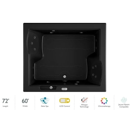 Jacuzzi Fuzion 72" Salon Spa Drop-In or Undermount Bathtub with Chromatherapy, Whisper Technology, Heater, Center Drain and LCD Controls 3 Jacuzzi Fuzion 72" Salon Spa Drop-In or Undermount Bathtub with Chromatherapy, Whisper Technology, Heater, Center Drain and LCD Controls