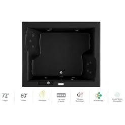 Jacuzzi 72" x 60" Fuzion Drop In Luxury Whirlpool Bathtub with 15 Jets, Luxury Controls, Illumatherapy, Heater, Center Drain and Left Pump - Integrated Drain Assembly Included