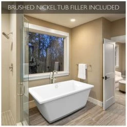 Jacuzzi Fia 62" Free Standing Soaking Bathtub with NW55826 Tub Filler Faucet and Center Drain -Jacuzzi Sales Store jacuzzi hen6232bcxxxx alternate view 722