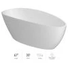 Jacuzzi Ileana™ 67" Solid Surface Free Standing Soaking Bathtub with Reversible Drain