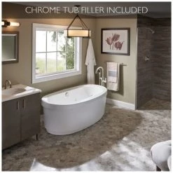 Jacuzzi Inizio Round 66" Freestanding Tub with Included Floor Mounted Tub Filler Faucet in Polished Chrome -Jacuzzi Sales Store jacuzzi inb6636bcxxxx alternate view 1615