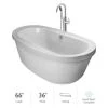Jacuzzi Inizio Round 66" Freestanding Tub with Included Floor Mounted Tub Filler Faucet in Polished Chrome -Jacuzzi Sales Store jacuzzi inb6636bcxxxxw 100825