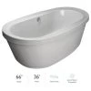 Jacuzzi Inizio 66" Soaking Bathtub for Freestanding Installations with Center Drain Placement and Heated Soak -Jacuzzi Sales Store jacuzzi inf6636bcr1hsww 100825
