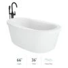 Jacuzzi Inizio 66" Free Standing Acrylic Soaking Tub with Center Drain and Overflow - Includes Floor Mounted Tub Filler with Hand Shower -Jacuzzi Sales Store jacuzzi inm6636bcr1hsww 7549554