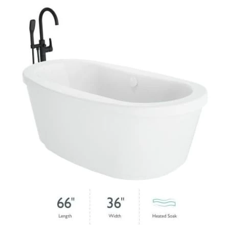 Jacuzzi Inizio 66" Free Standing Acrylic Soaking Tub with Center Drain and Overflow - Includes Floor Mounted Tub Filler with Hand Shower 3 Jacuzzi Inizio 66" Free Standing Acrylic Soaking Tub with Center Drain and Overflow - Includes Floor Mounted Tub Filler with Hand Shower