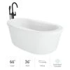 Jacuzzi Inizio 66" Free Standing Acrylic Soaking Tub with Center Drain and Overflow - Includes Floor Mounted Tub Filler with Hand Shower -Jacuzzi Sales Store jacuzzi inm6636bcxxxxw 7549554