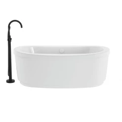 Jacuzzi Inizio 66" Free Standing Acrylic Whirlpool Tub with Center Drain and Overflow - Includes Floor Mounted Tub Filler with Hand Shower -Jacuzzi Sales Store jacuzzi inm6636wcr1xp alternate view 116