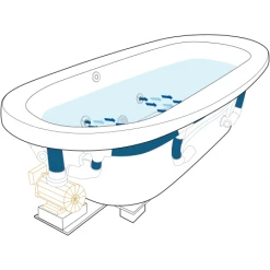 Jacuzzi Inizio 66" x 36" Freestanding Whirlpool with Whisper+ Technology™ and Brushed Nickel Freestanding Tub Filler -Jacuzzi Sales Store jacuzzi inn6636wcr1xp alternate view 5082