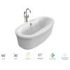 Jacuzzi Inizio 66" x 36" Freestanding Whirlpool with Whisper+ Technology™ and Brushed Nickel Freestanding Tub Filler -Jacuzzi Sales Store jacuzzi inn6636wcr1xpw 100825