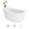 Jacuzzi Inizio 66" Free Standing Acrylic Soaking Tub with Center Drain and Overflow - Includes Floor Mounted Tub Filler with Hand Shower -Jacuzzi Sales Store jacuzzi inz6636bcr1hsww 7549554