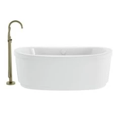Jacuzzi Inizio 66" Free Standing Acrylic Whirlpool Tub with Center Drain and Overflow - Includes Floor Mounted Tub Filler with Hand Shower -Jacuzzi Sales Store jacuzzi inz6636wcr1xp alternate view 130