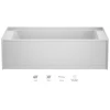 Jacuzzi Signature 60" Three Wall Alcove Acrylic Soaking Tub with Right Drain and Overflow -Jacuzzi Sales Store jacuzzi j166030brxxxxw 100825