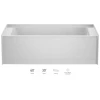 Jacuzzi Signature 60" Three Wall Alcove Acrylic Soaking Tub with Right Drain and Overflow 1 Jacuzzi Signature 60" Three Wall Alcove Acrylic Soaking Tub with Right Drain and Overflow -Jacuzzi Sales Store jacuzzi j186030brxxxxw 100825